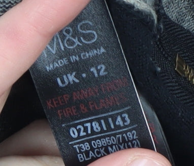 Marks & Spencer Women's Black Tunic Blouse Size 12