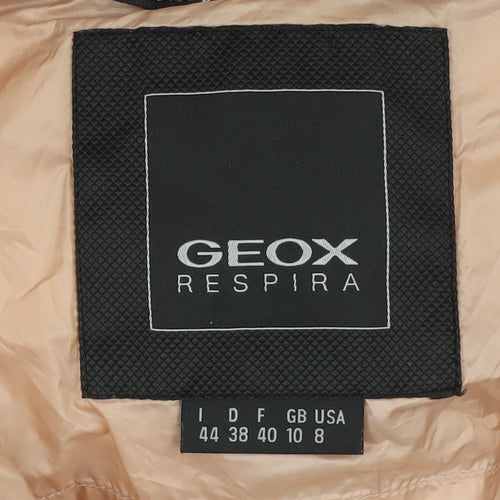 Geox Women's Beige Puffer Jacket Size 12 Hooded Zip