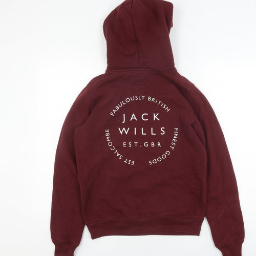 Jack Wills Women's Red Pullover Hoodie Size 10