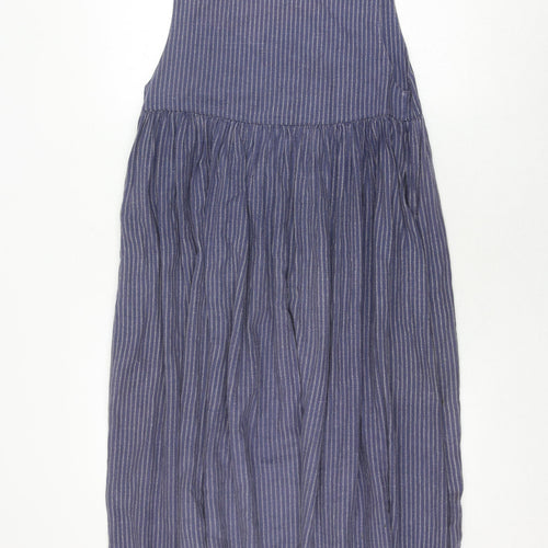 Laura Ashley Women's Blue Striped Pinafore Dress