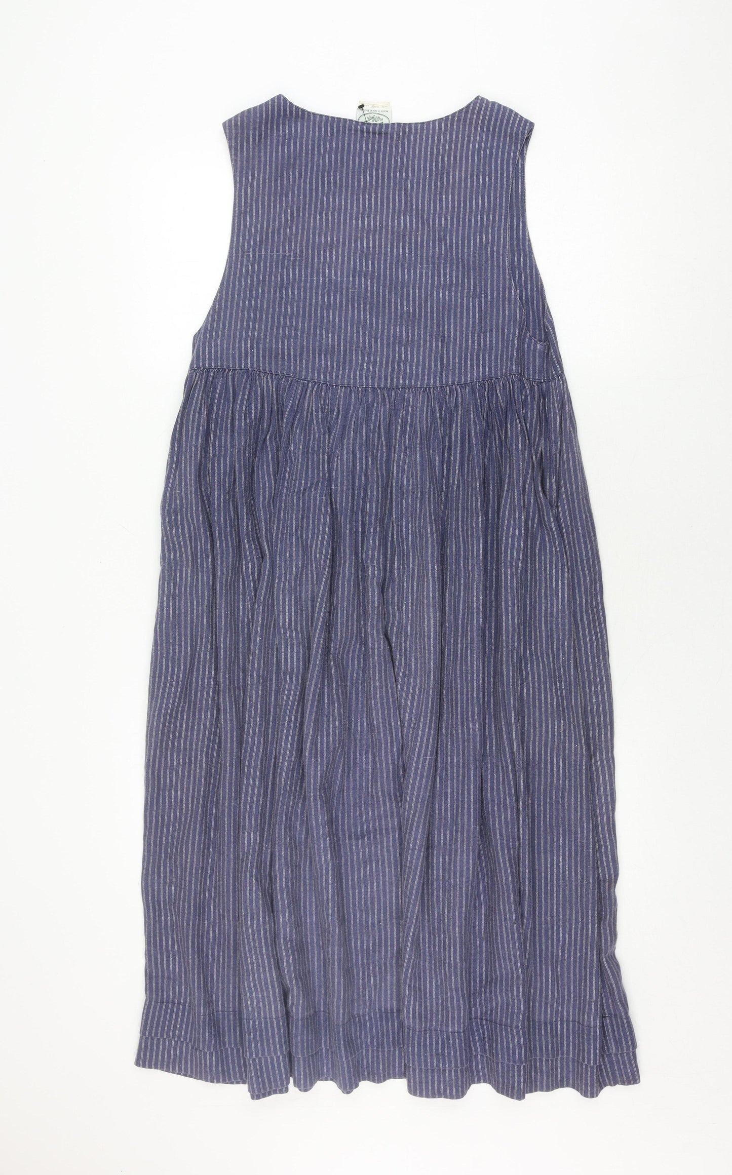 Laura Ashley Women's Blue Striped Pinafore Dress