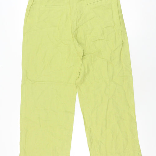 Women's Green Linen Trousers Size 10