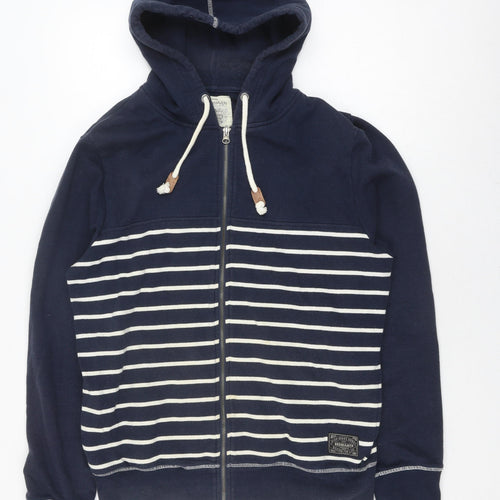 Brookhaven Unisex Blue Striped Hooded Jacket, L