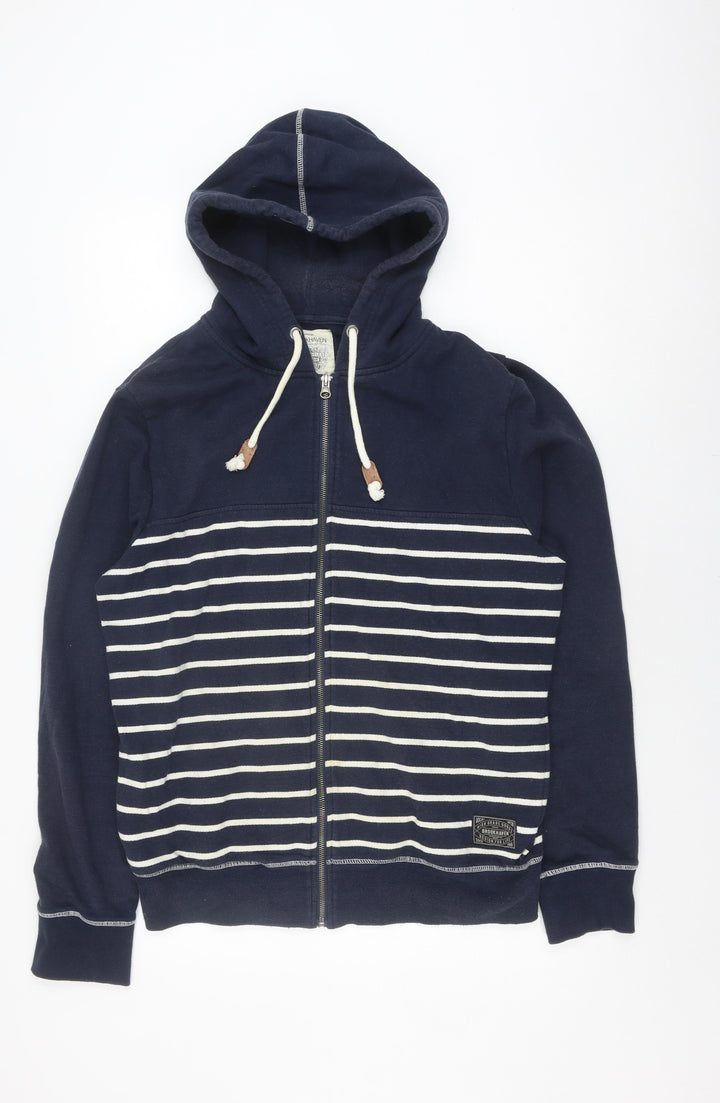 Brookhaven Unisex Blue Striped Hooded Jacket, L