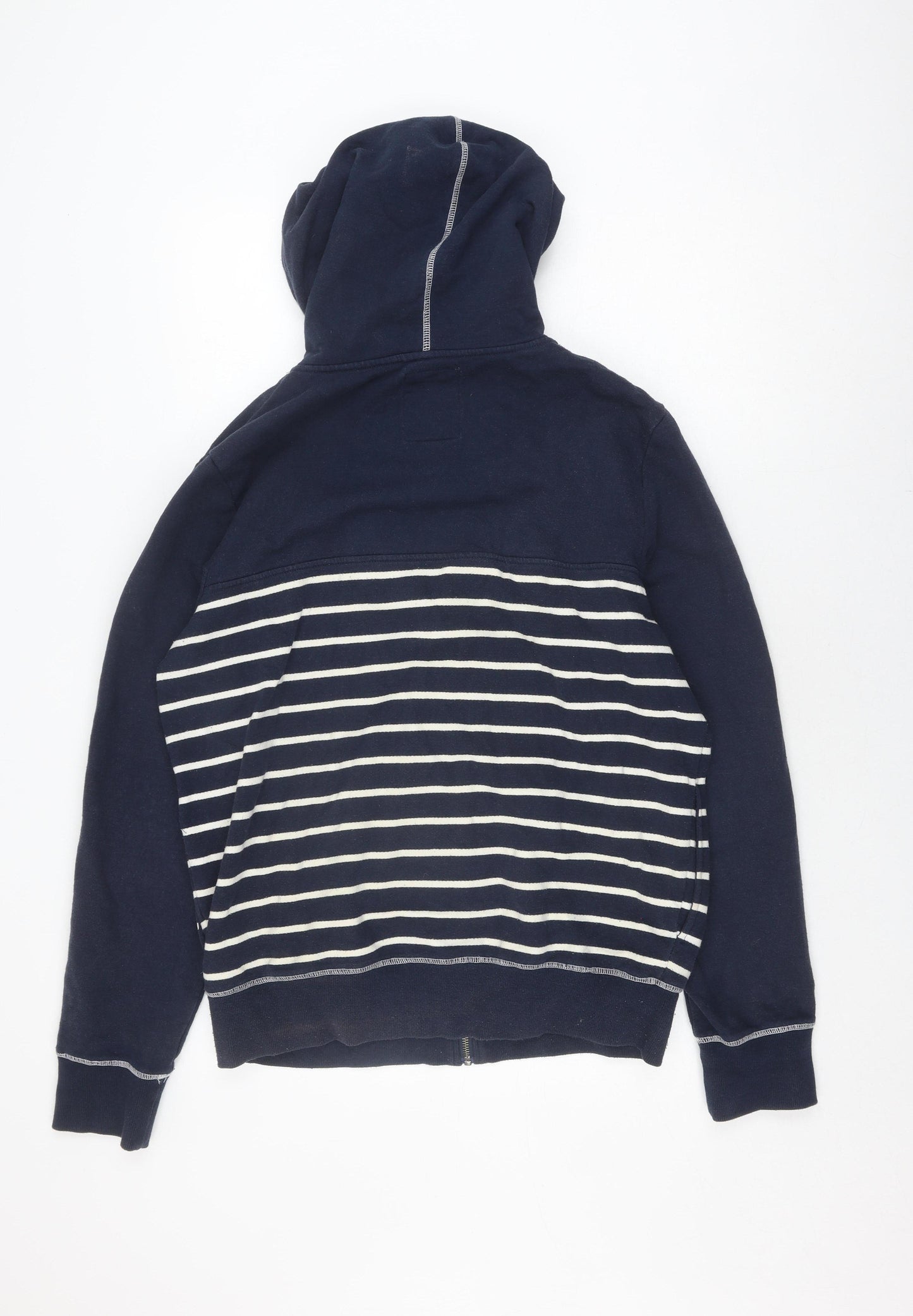 Brookhaven Unisex Blue Striped Hooded Jacket, L