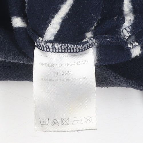 Brookhaven Unisex Blue Striped Hooded Jacket, L