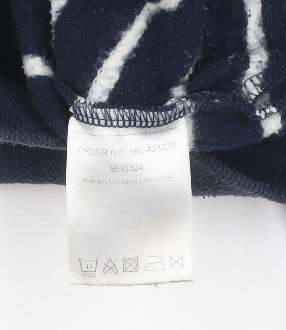 Brookhaven Unisex Blue Striped Hooded Jacket, L