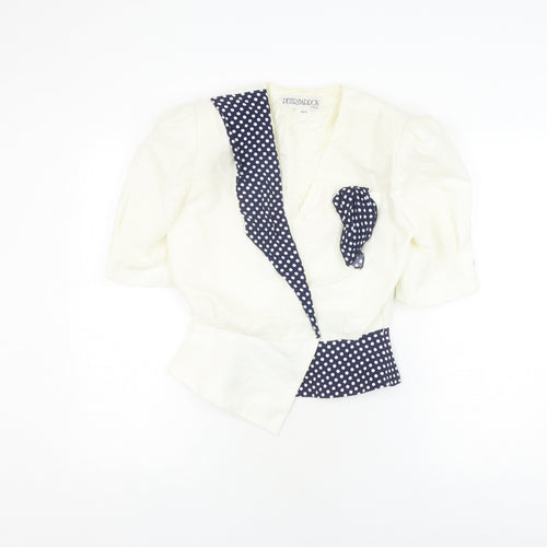 Peter Barron Women's Ivory Polka Dot Jacket Size 12
