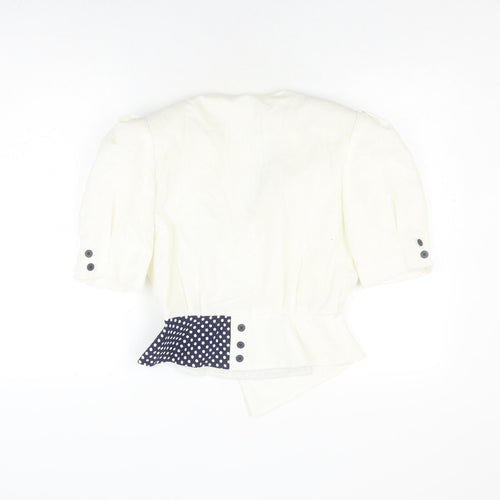 Peter Barron Women's Ivory Polka Dot Jacket Size 12