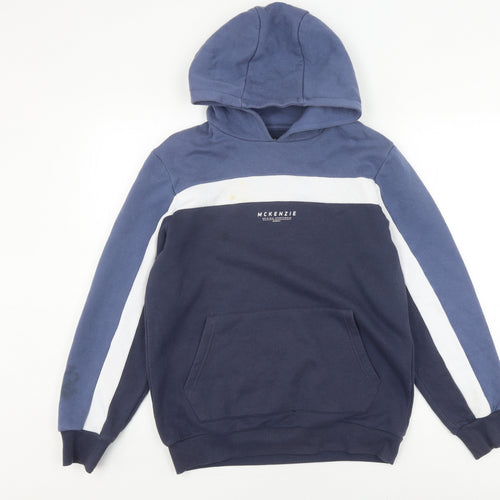 McKenzie Boys Blue Colourblock Pullover Hoodie 13-15 Years