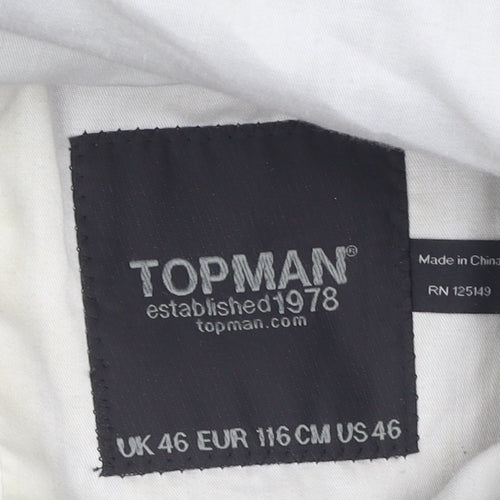 Topman Men's Grey Wool Blazer, Size 46, Regular Fit