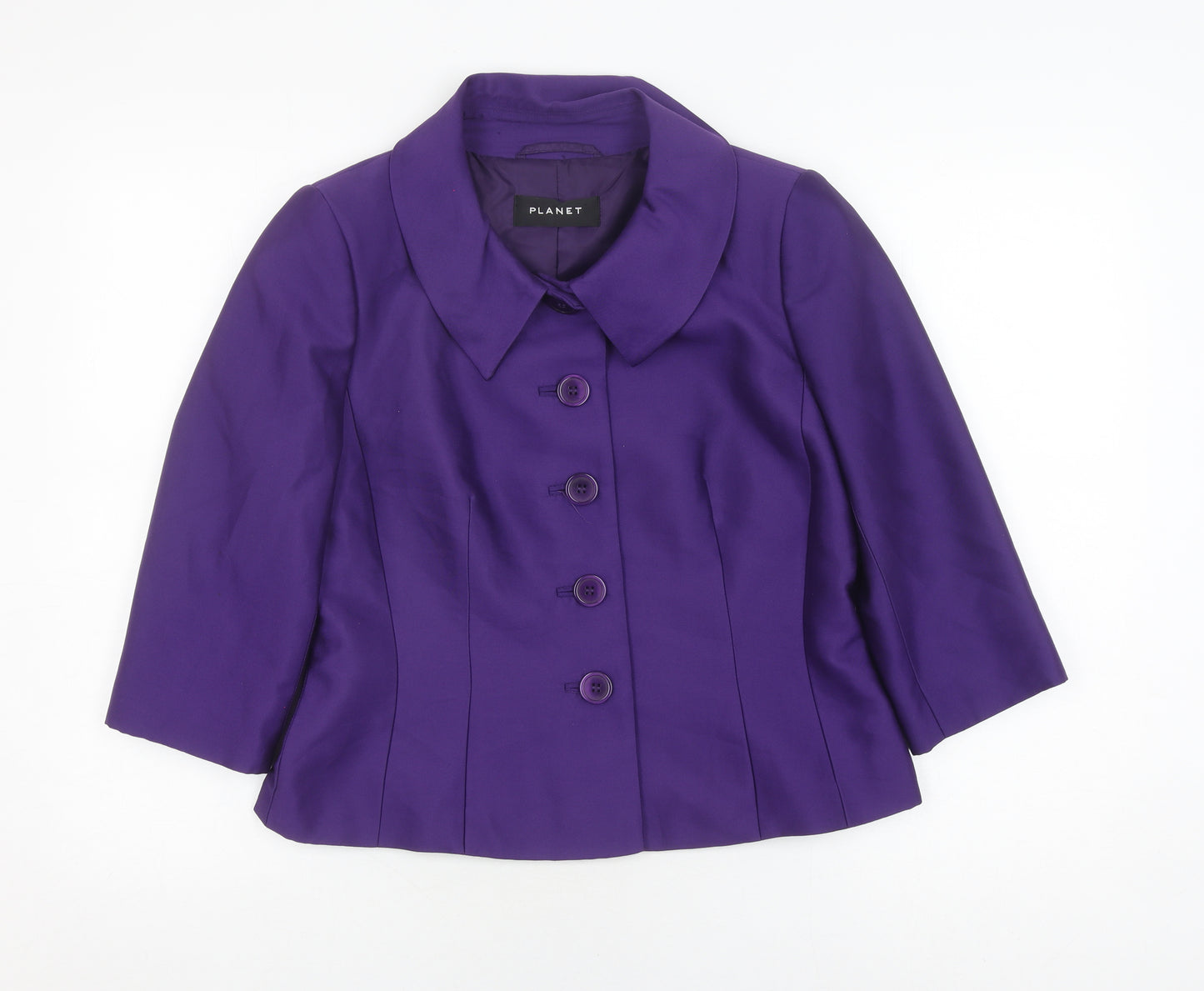 Planet Women's Purple Buttoned Jacket Size 10