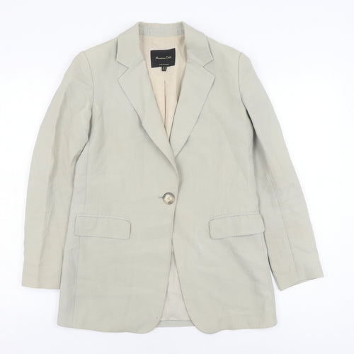 Massimo Dutti Women's Beige Blazer Size 6 Single-Breasted