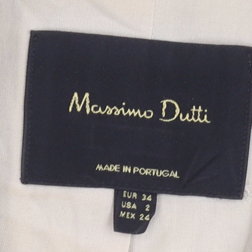Massimo Dutti Women's Beige Blazer Size 6 Single-Breasted
