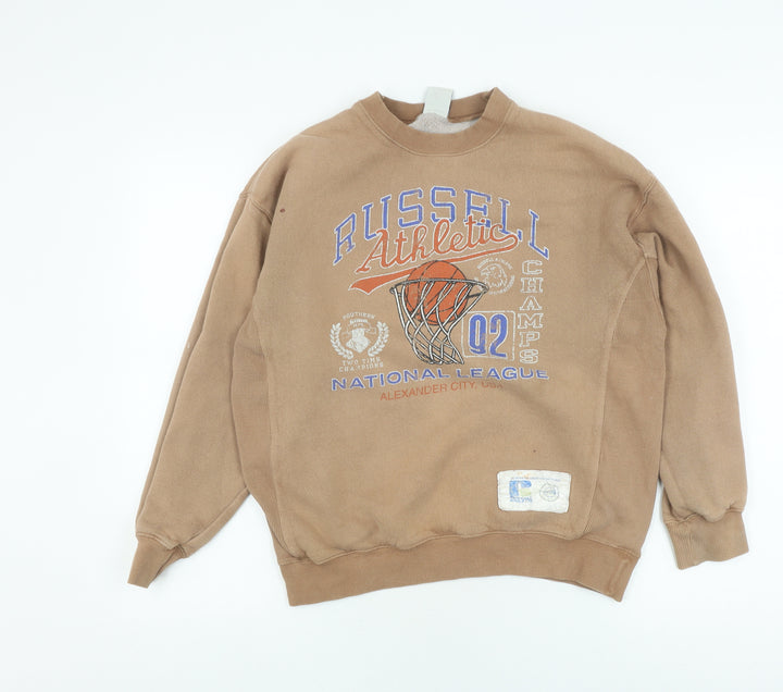 Russell Athletic Unisex Brown XS Graphic Sweatshirt