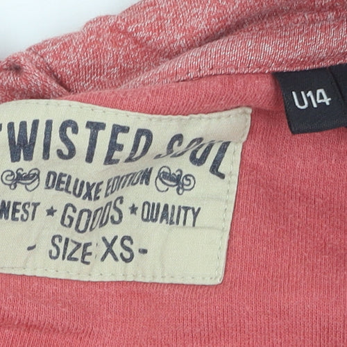 Twisted Soul Unisex Red Full Zip Hoodie XS