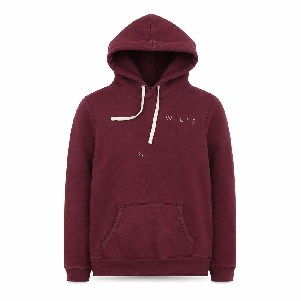 Front view of Jack Wills Women's Red Pullover Hoodie, size 6, Logo Accent