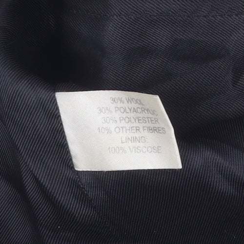 Edina Ronay Women's Black Herringbone Wool Coat Size 12