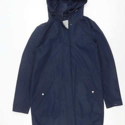 Fransa Women's Blue Hooded Parka Jacket Size XS