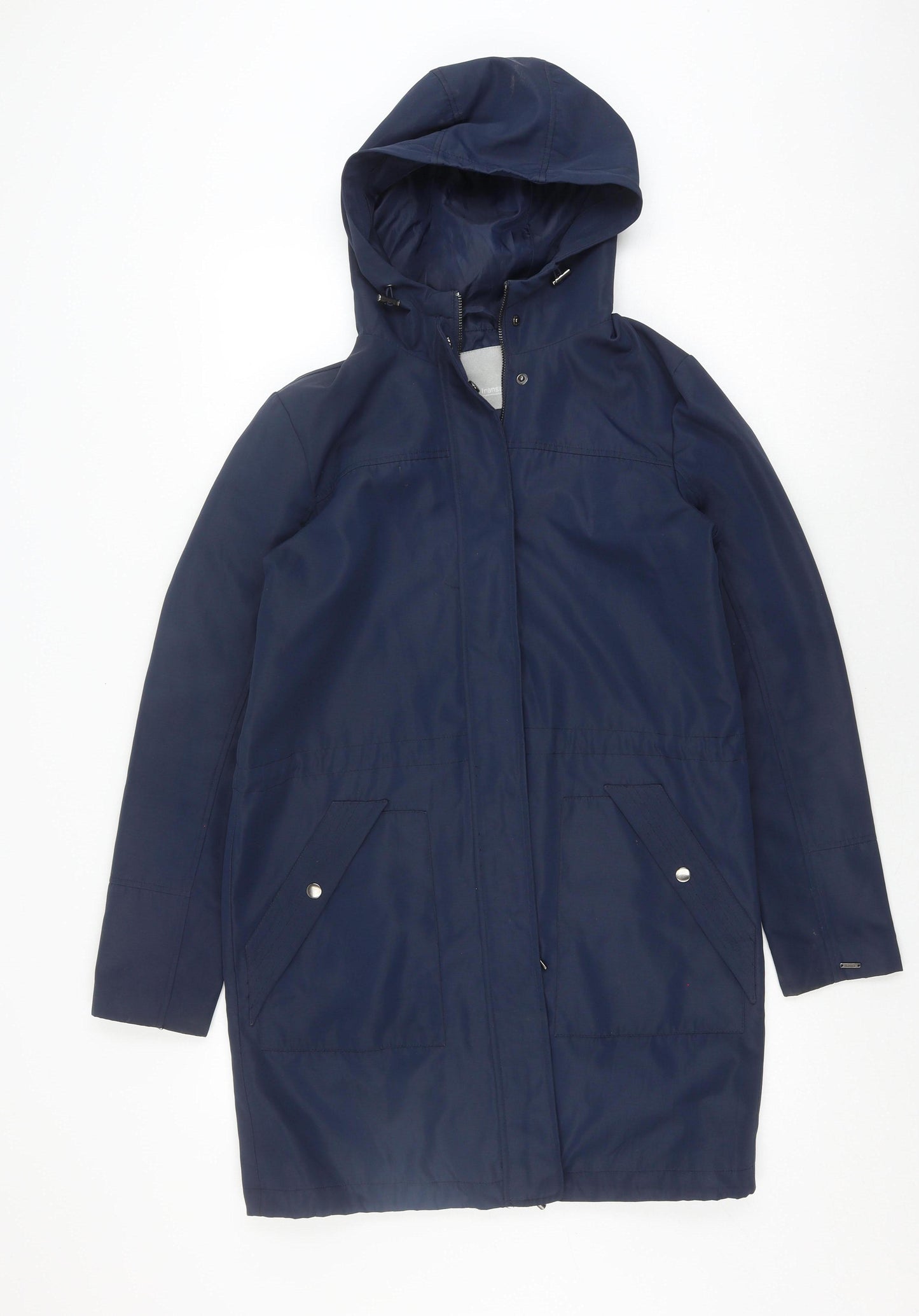 Fransa Women's Blue Hooded Parka Jacket Size XS