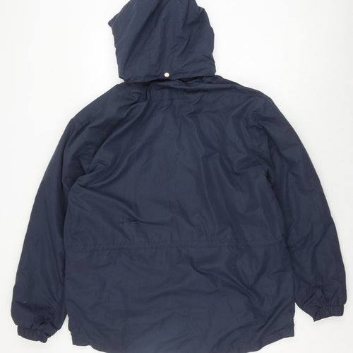 Cotton Traders Men's Blue Hooded Rain Coat Jacket L