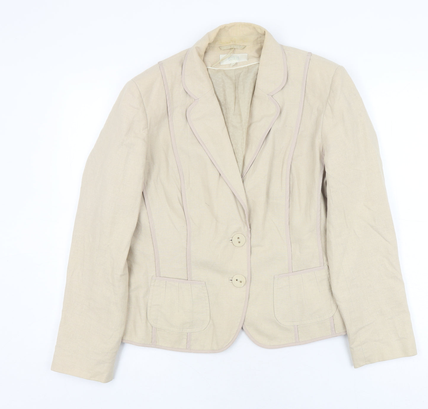 Marks and Spencer Women's Beige Blazer Size 16