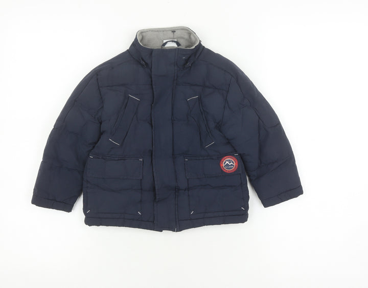 NAF NAF Unisex Blue Puffer Jacket 2-3 Years Hooded Winter