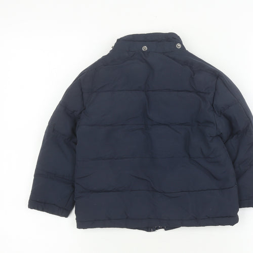 NAF NAF Unisex Blue Puffer Jacket 2-3 Years Hooded Winter