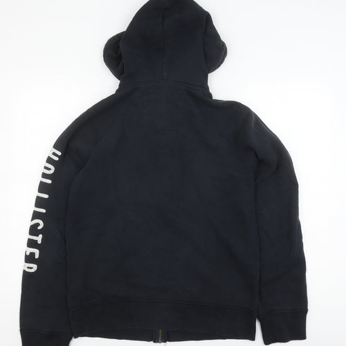 Hollister Men’s Black Full Zip Hoodie M - Logo Accent