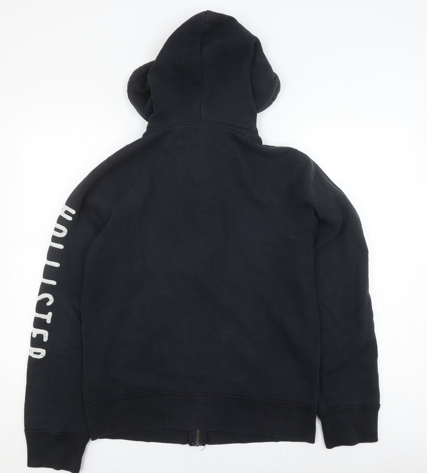 Hollister Men’s Black Full Zip Hoodie M - Logo Accent
