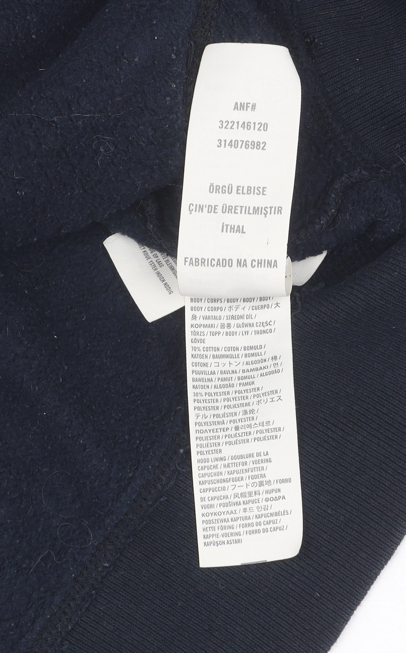 Hollister Men’s Black Full Zip Hoodie M - Logo Accent