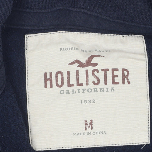 Hollister Men’s Black Full Zip Hoodie M - Logo Accent