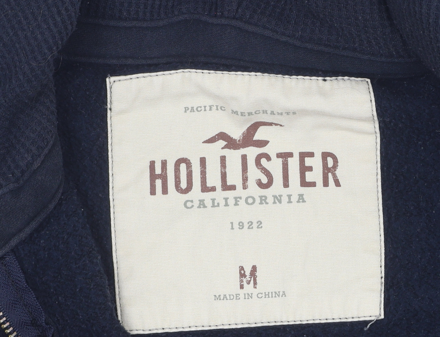 Hollister Men’s Black Full Zip Hoodie M - Logo Accent