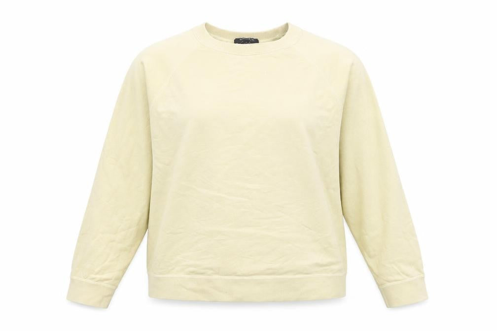 Front view of DKNY Beige Women's XL Pullover Sweatshirt Knit