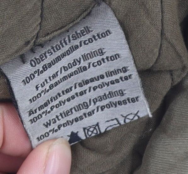 DreiMaster Men's Green Parka Jacket, Size M, Cotton, Hooded