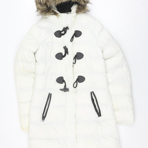 Brave Soul Women's Ivory Puffer Toggle Coat XS