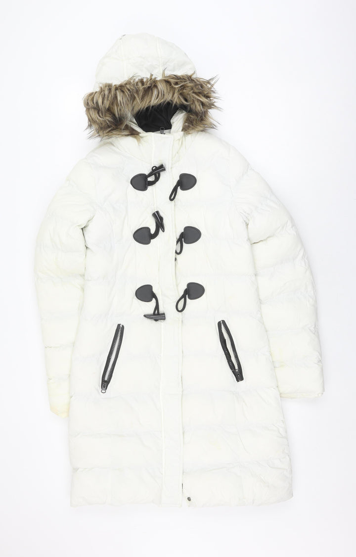 Brave Soul Women's Ivory Puffer Toggle Coat XS