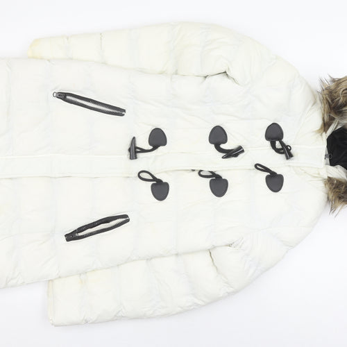 Brave Soul Women's Ivory Puffer Toggle Coat XS