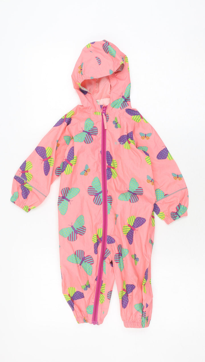 Mountain Warehouse Girls Pink Waterproof Rain Coat 6-12 Months