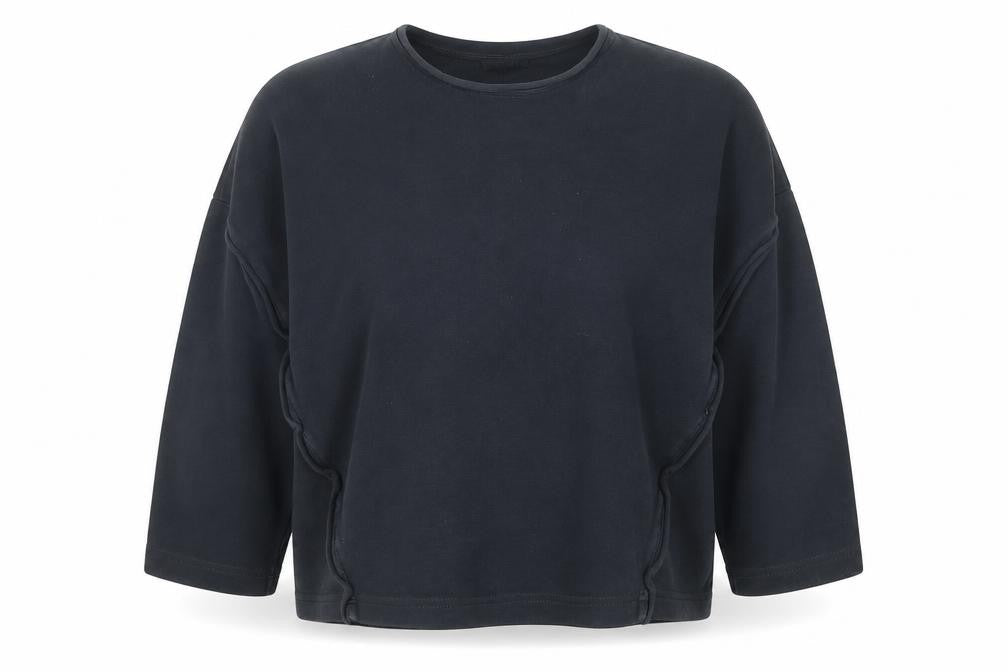 Front view of COS unisex black xs pullover sweatshirt