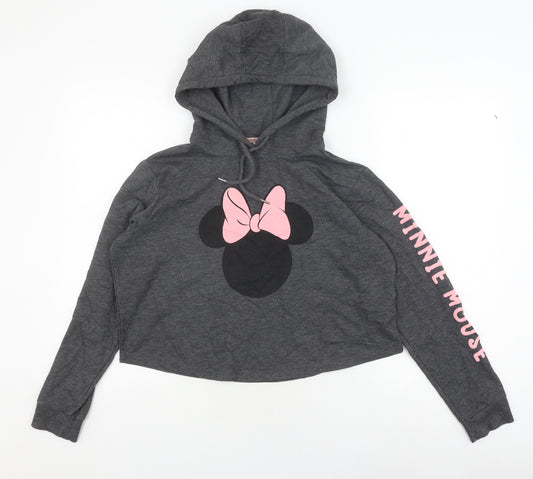 Primark Women's Grey Hoodie M Minnie Mouse Disney