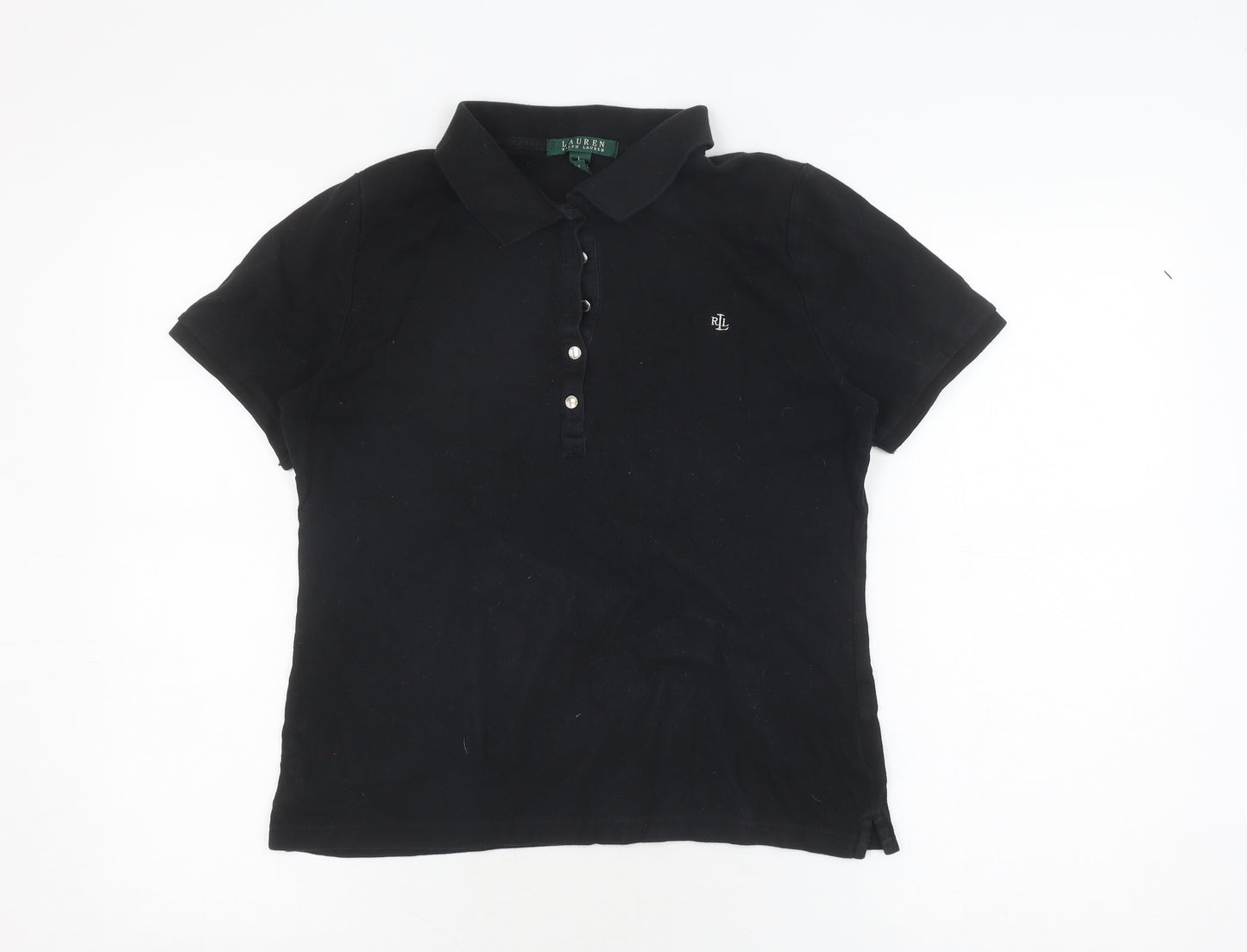 Lauren Ralph Lauren Women's Black Polo, Size L