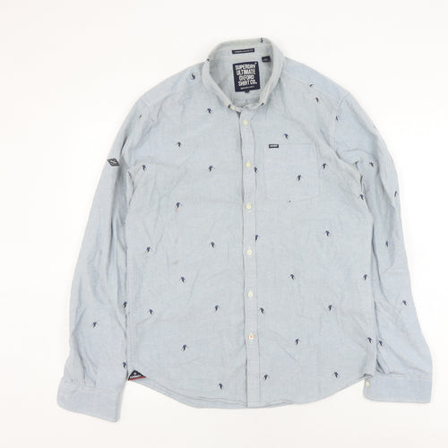 Superdry Men's Grey Classic Oxford Button-Up Shirt M