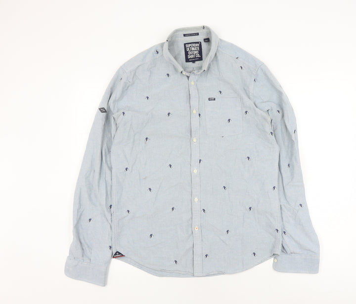 Superdry Men's Grey Classic Oxford Button-Up Shirt M