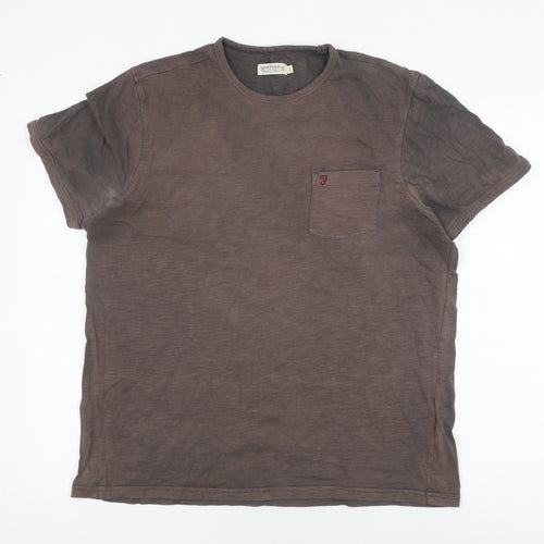 Farah Men's Black Cotton T-Shirt, Size L, Classic Fit
