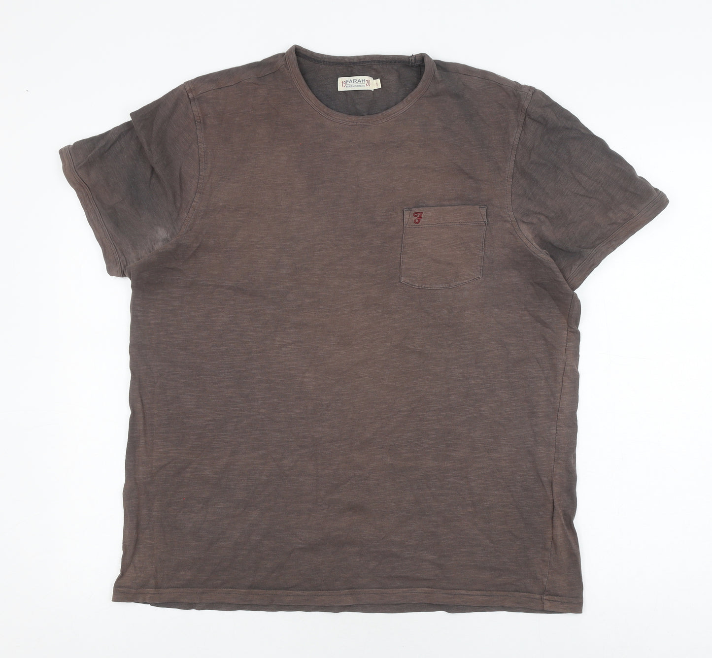 Farah Men's Black Cotton T-Shirt, Size L, Classic Fit
