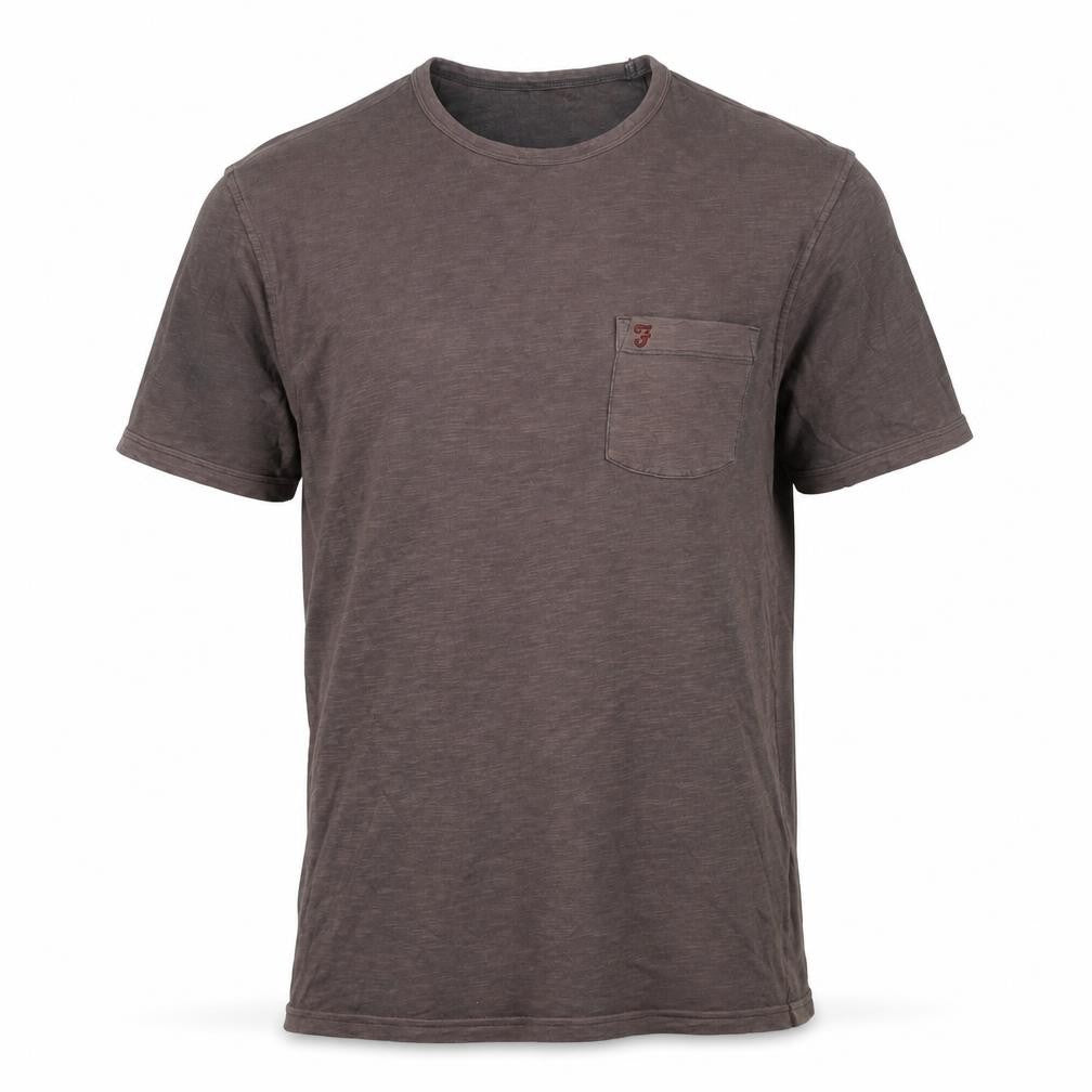 Farah Men's Black Cotton T-Shirt, Size L, Classic Fit