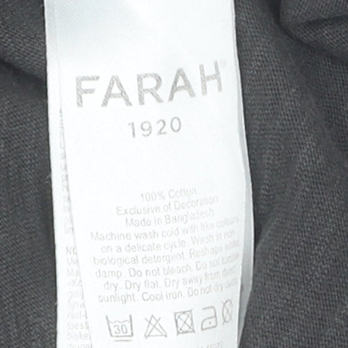 Farah Men's Black Cotton T-Shirt, Size L, Classic Fit