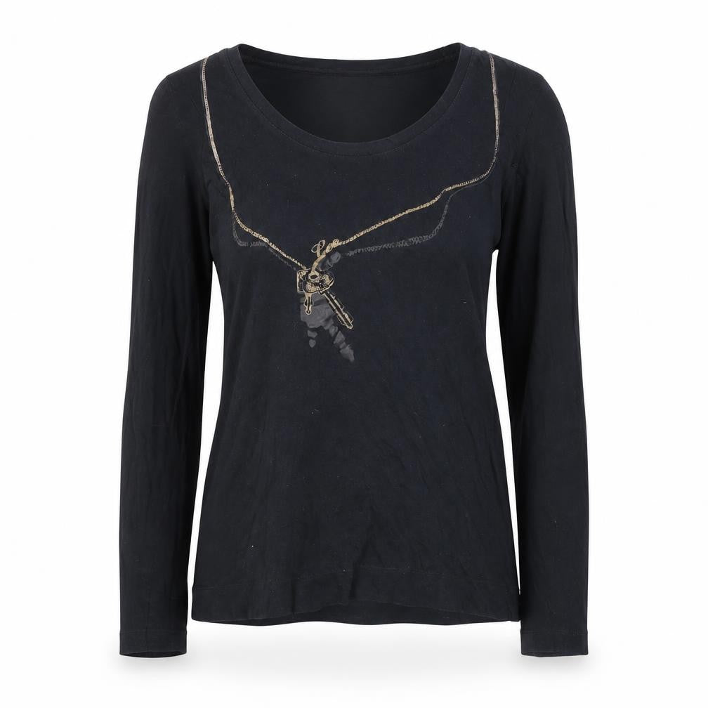 Front view of Lee Women's Black XS Long Sleeve T-Shirt