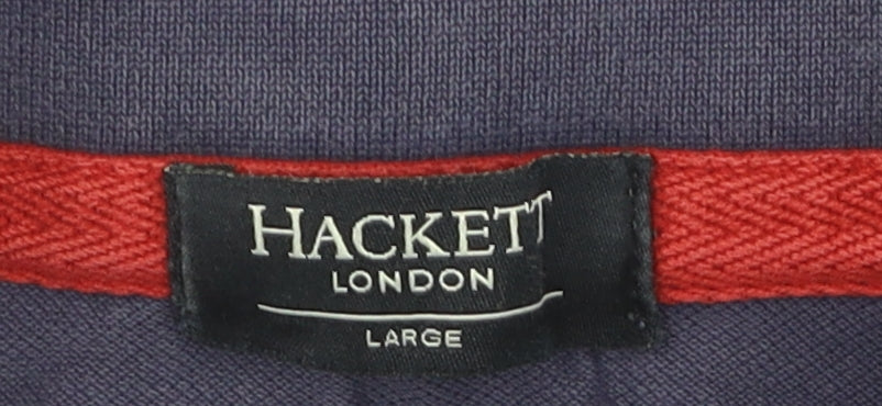 Hackett Men's Blue Polo Large Short Sleeve